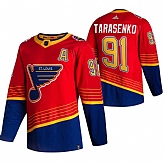 St. Louis Blues 91 Vladimir Tarasenko Red Adidas 2020-21 Reverse Retro Alternate Jersey Dzhi,baseball caps,new era cap wholesale,wholesale hats